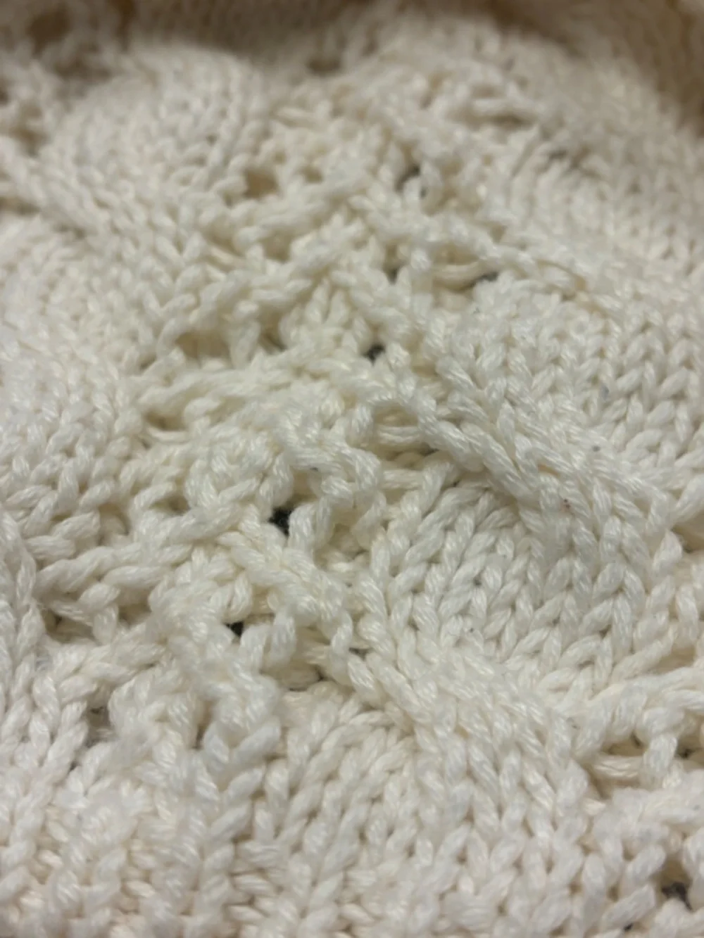H&M Cream Knit Boho Slouch Beret Beanie